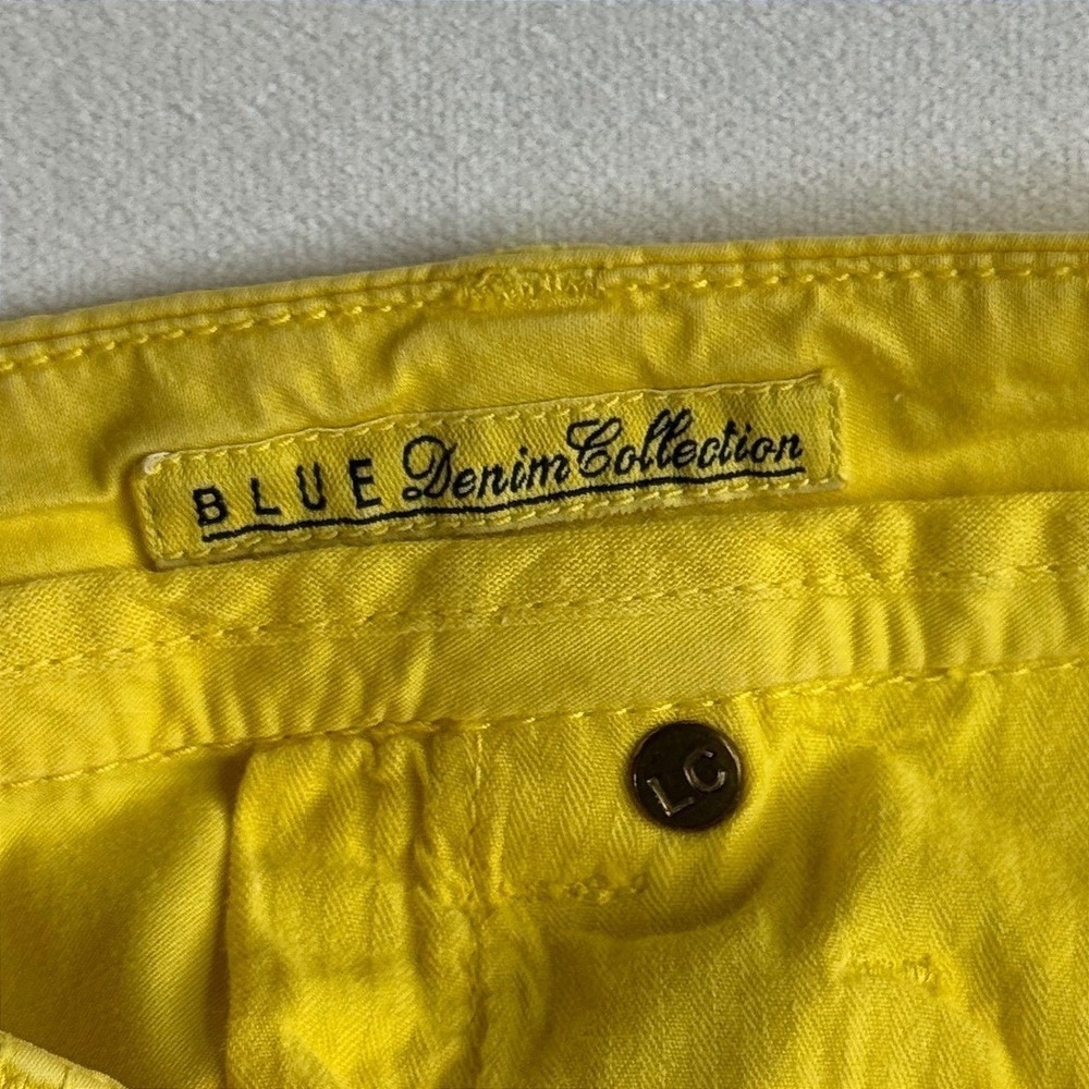 Les Copains Blue Womens Yellow Cotton Straight Leg Pants Italian summer - Picture 6 of 16